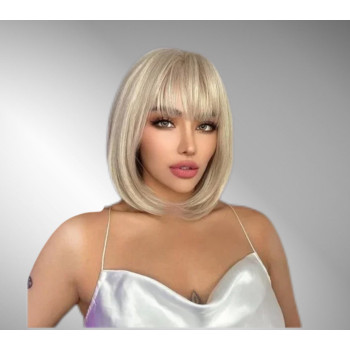 Peruca Bobo Blonde cu Breton